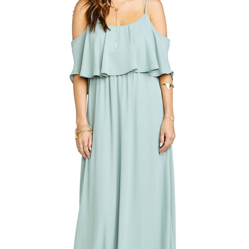 Light Blue off the shoulder Maxi dress